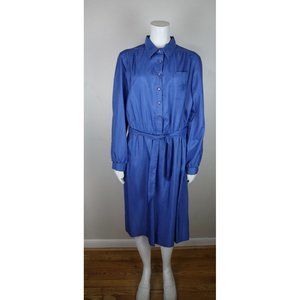 Vintage Bayard Sport Elegant Blue Long Sleeve Dress